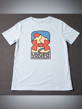 Under Armour Youth Graphic T-Shirt Blue Mountain Logo YLG